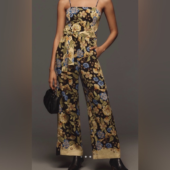 FARM Rio Floral Jumpsuit in Black and Gold - Picture 5 of 7